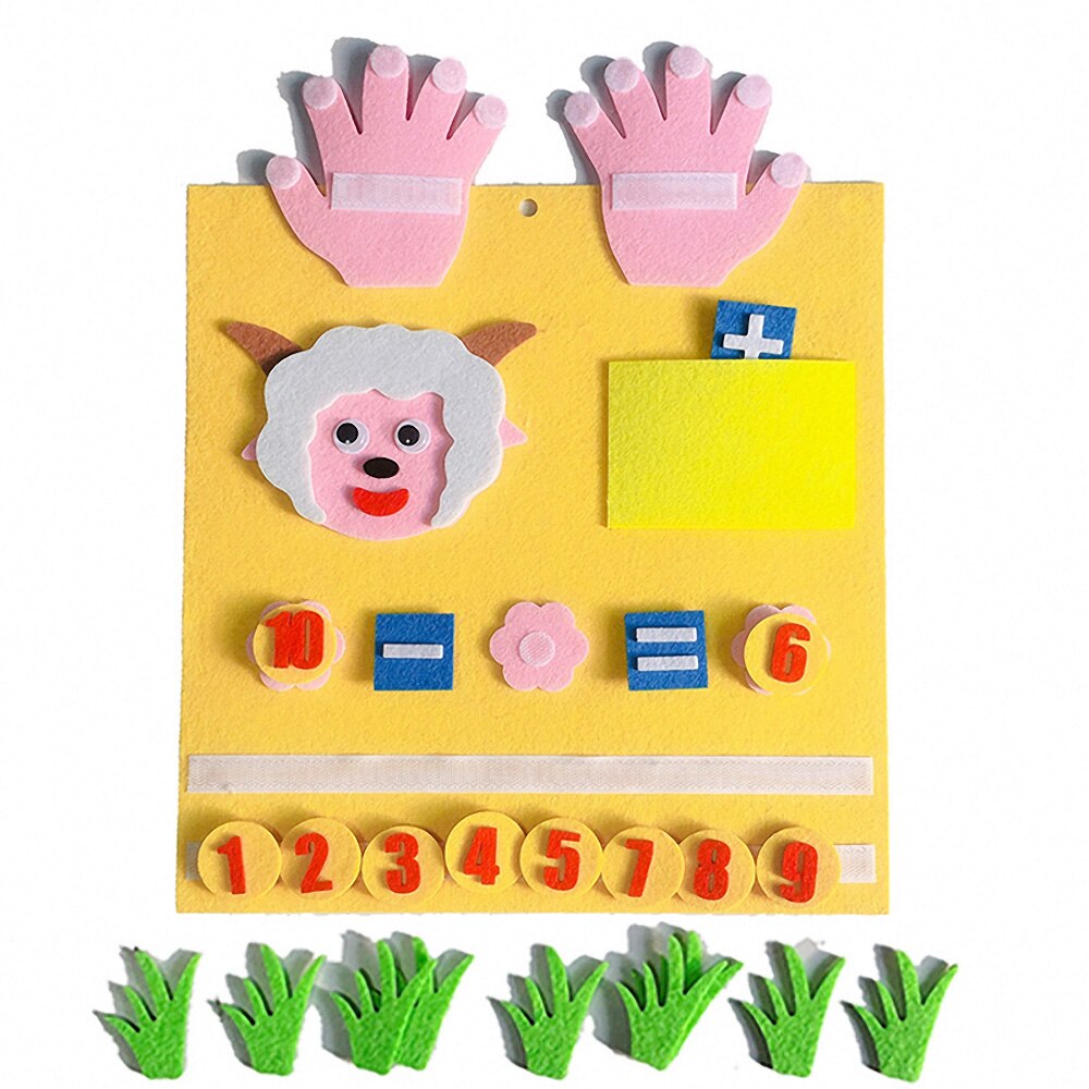 Kids Montessori Materials Educational Toys Numbers Counting Toy DIY Non-woven Math Toys Learning Toys for Children Teaching Aids: F