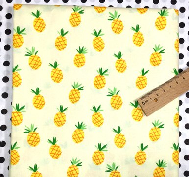 Tissu en sergé de coton 100% coton | Fruit frais de famille banane ananas pêche pastèque cerise Kiwi imprimé broderie pour décoration de maison: pineapple