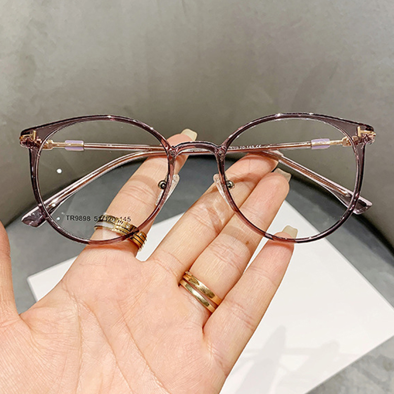 MOMOJA Men's Retro Round Glasses Frame Ultra-Light TR90 Alloy Optical Prescription Women's Eyeglasses Frames TR9898
