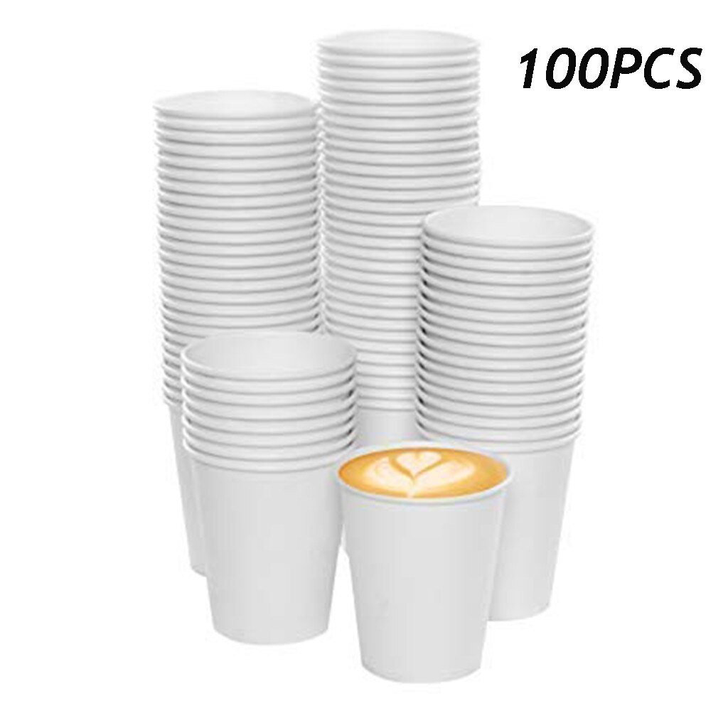 100 stuks 180ML Kartonnen Wegwerp Beker Wit Drinken Koud Drankje Paper Cups Home Office Melk Sap Koffie Bier tafel Cups