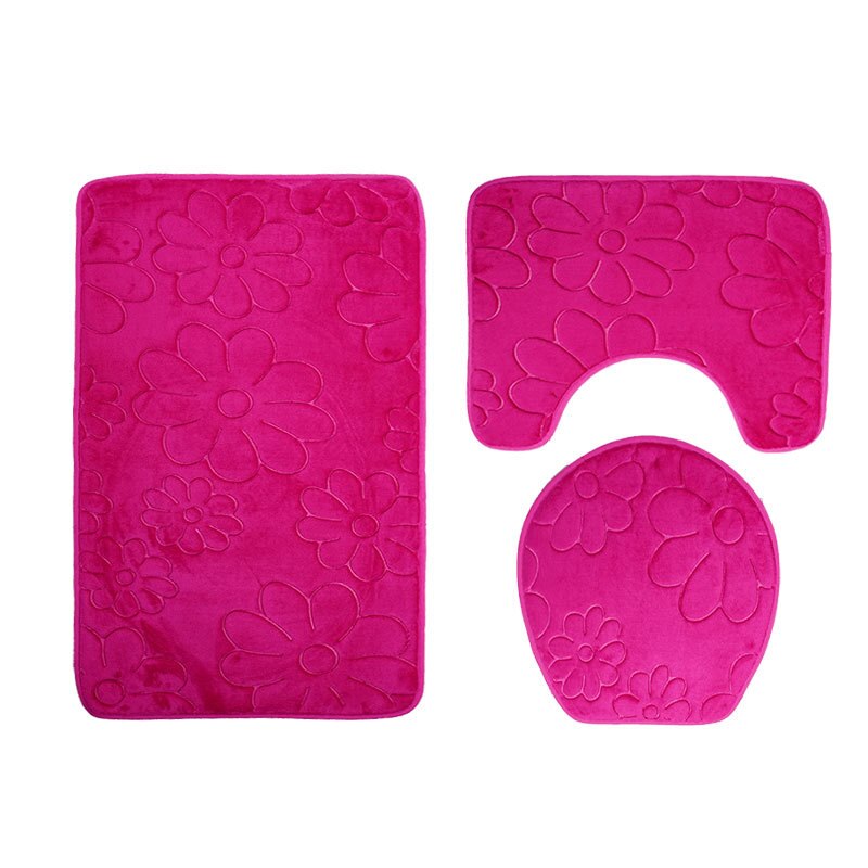Luxe 4-delige Badkamerset Waterdicht Douchegordijn 180 x 180 - paarse vlinders