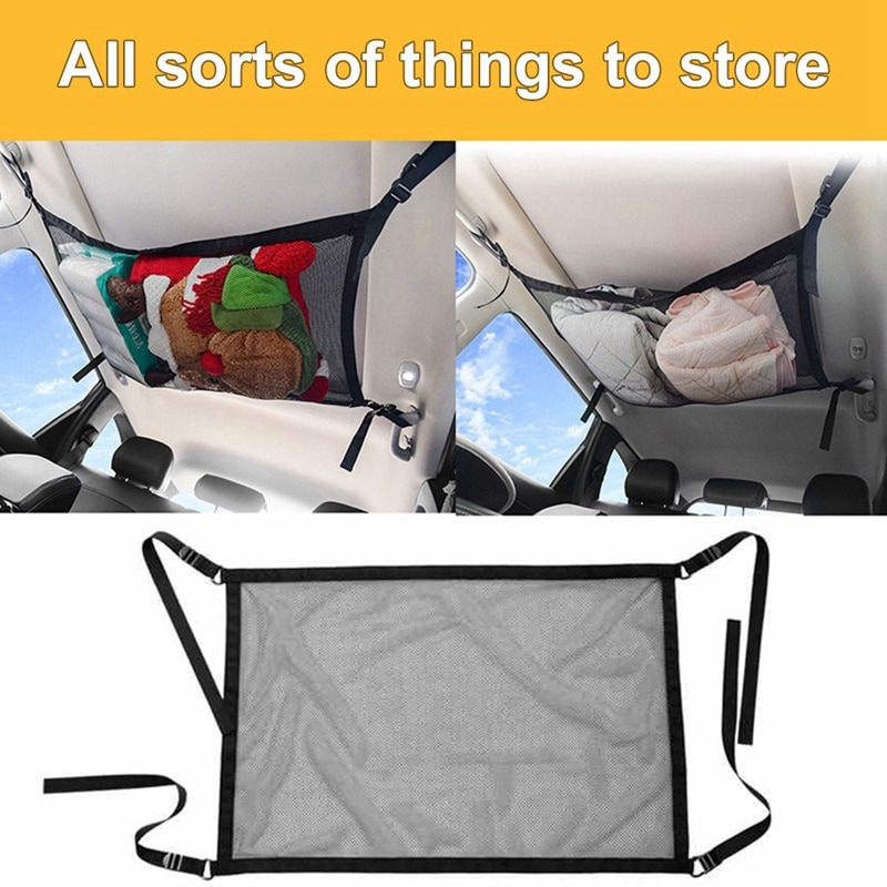 Auto Universal Car Trunk Cargo Net Mesh Drive Organizer Ceiling Storage Net Pocket Roof Interior Bag Multifunction 루프박스 자동차