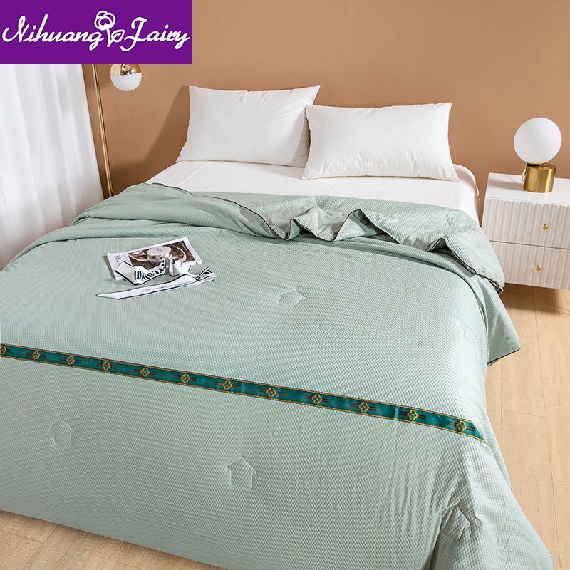 hoch-Ende-dünne sommer kühl Decke bestickt Decke Ader schlafsaal einzigen doppel Decke seersucker Band klimaanlage Decke