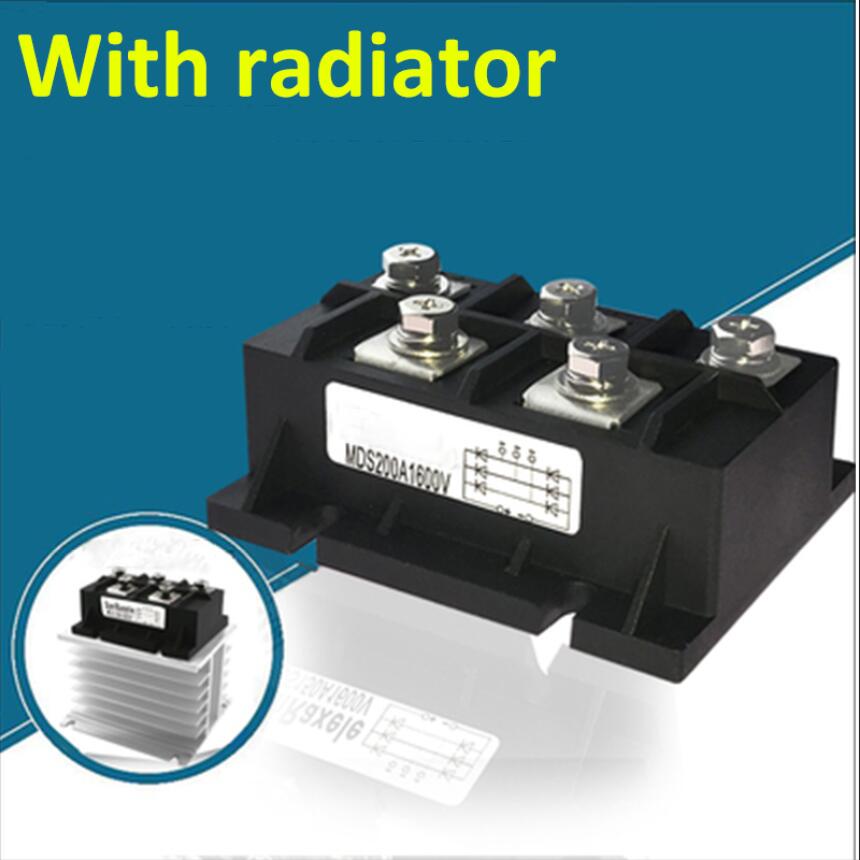 Mds-serie trefasede bromoduler mds 100a 100a 1600v 3-- fasede dioder ensretter mds 150a radiator kobberbase: Modul med radiator / Mds -150a