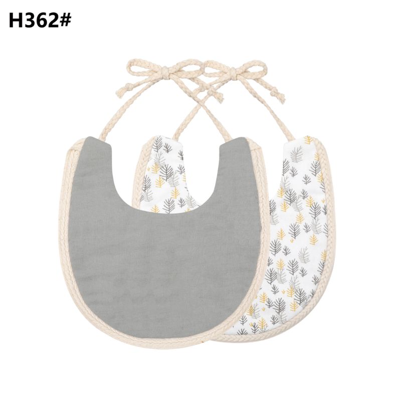 Floral Vintage Newborn Double Side Bibs Boys Girls Bandana Cotton Saliva Towel Baby Tassel Saliva Towel Double Side Bibs: H362