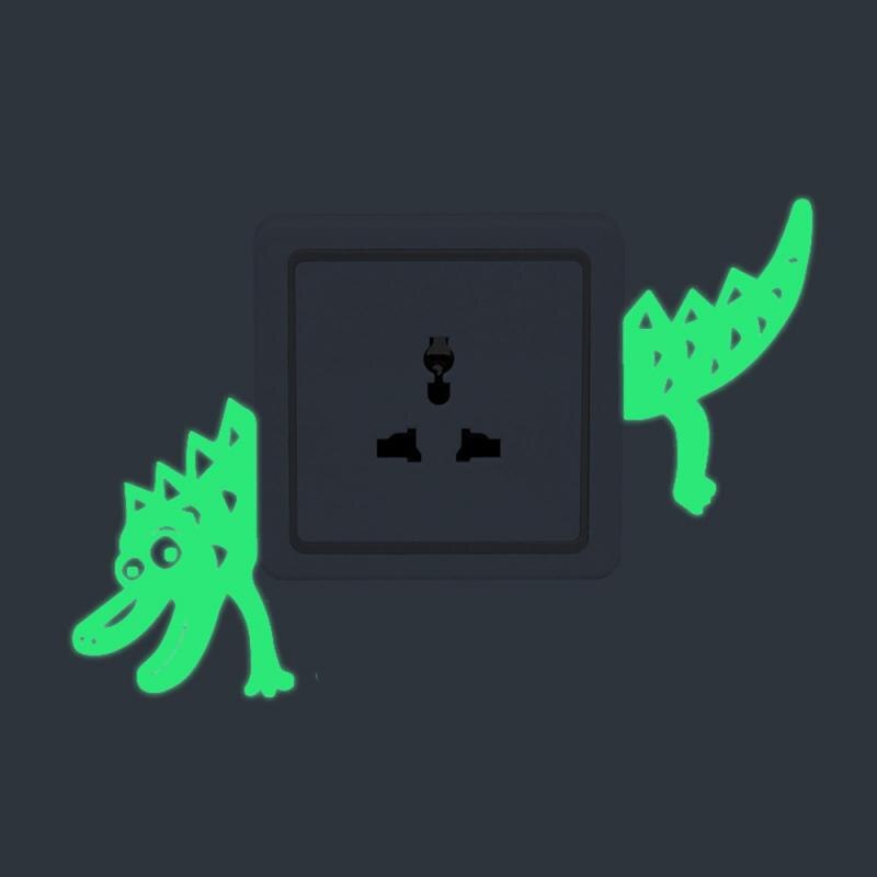 Cartoon Green Fluorescent Toilet Switch Sticker Night Light Wall Sticker Home Decoration Children's Room Sticker: 08