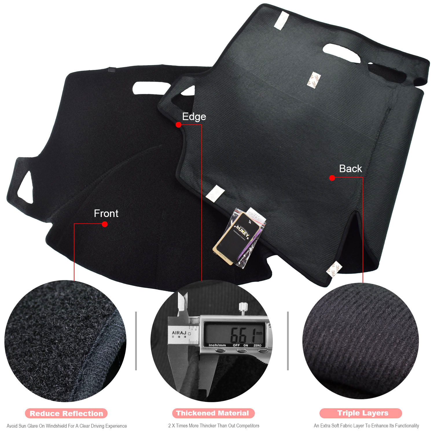 Xukey Dashboard Cover Dashmat Dash Mat Pad Zonnescherm Dash Board Cover Fit Voor Hyundai Solaris Accent Verna