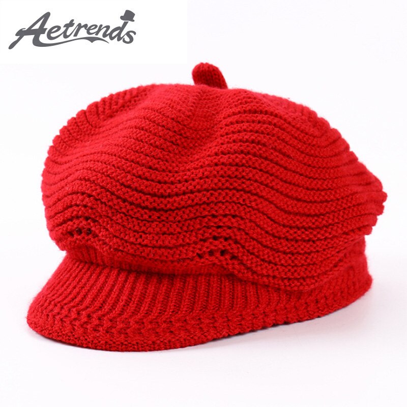 [Aetrends] Vrouw Hoed Gebreide Achthoekige Hoeden Voor Vrouwen Vintage Achthoekige Cap Vrouwen Hoeden Sombrero Mujer Sombrero Z-6598