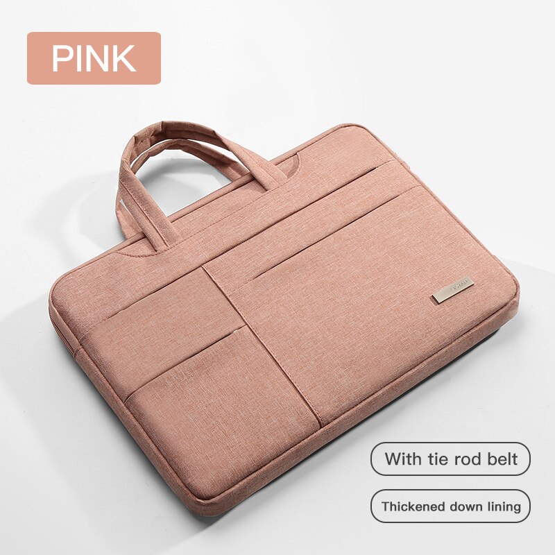 Laptop Bag 13.3 15.6 14 INCH Waterproof Notebook Bag Sleeve For Macbook Air Pro 13 15 Computer Shoulder Handbag Briefcase Bag: PINK 2 / 15inch