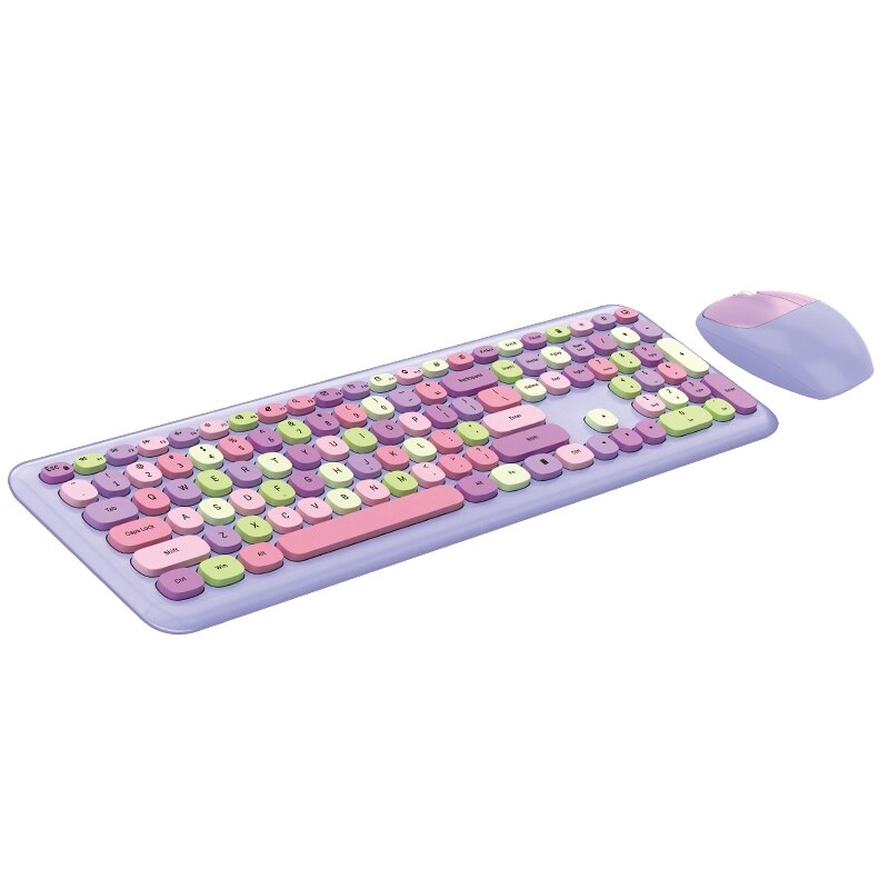 Keyboard and Mouse Wireless Color Lipstick Round Hat Keyboard 110 Keys for Windows XP / Win7 / Win8 / Win10: Default Title