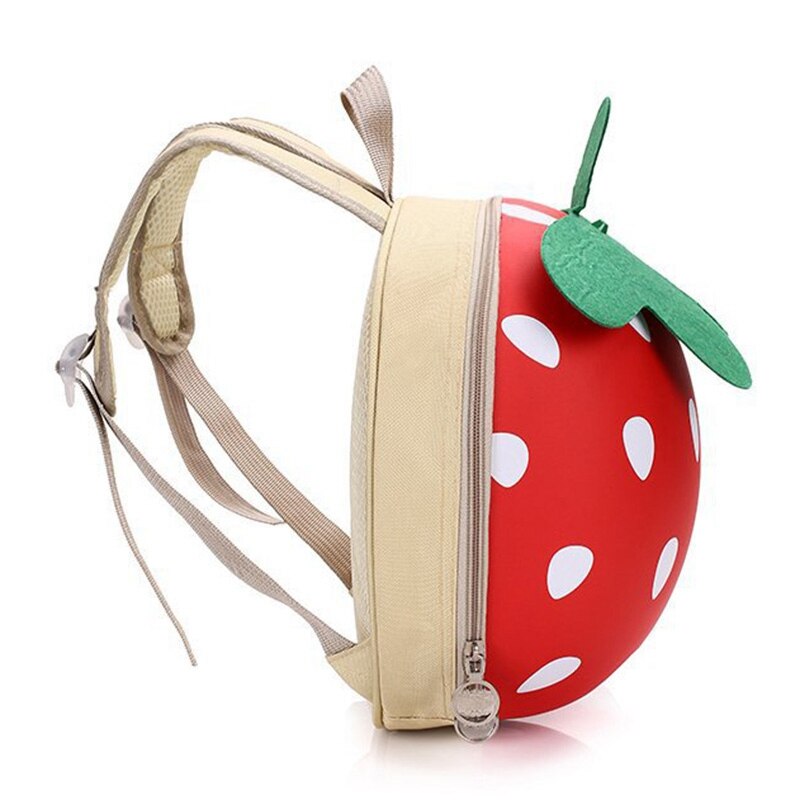 1-5- årig dreng og pige børn rygsæk skoletaske 3d jordbær form tegneserie mini skoletaske