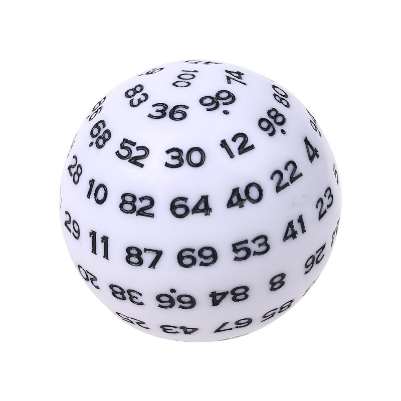 Dés polyédriques à 100 faces, en acrylique, pour jeu de société, D100: WHITE