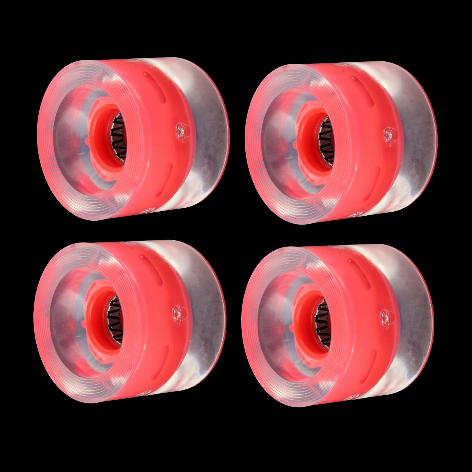 Roues de Longboard 4x60mm pour Skateboard, éclairage clignotant, remplacement de roue en PU, roues de dureté 78A