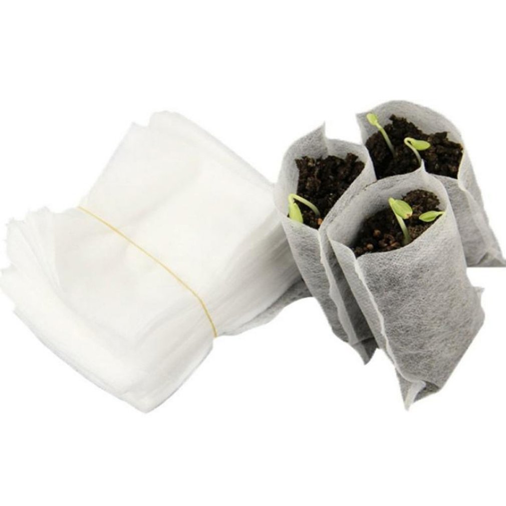 100PCS/Bag Biodegradable Seed Nursery Bags Nursery Flower Pots Vegetable Transplant Breeding Pots Garden Planting Bag: Default Title