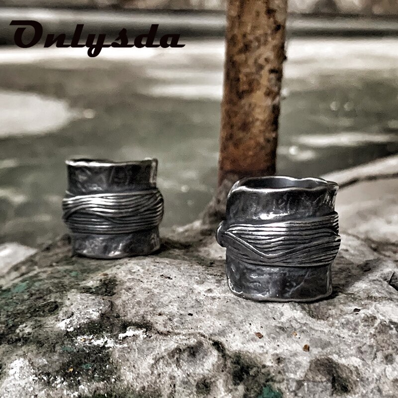 Rostfritt stål viking enkel ring par vintage hammare retro punk klassisk ring manlig finger kärlek smycken anillos para hombre