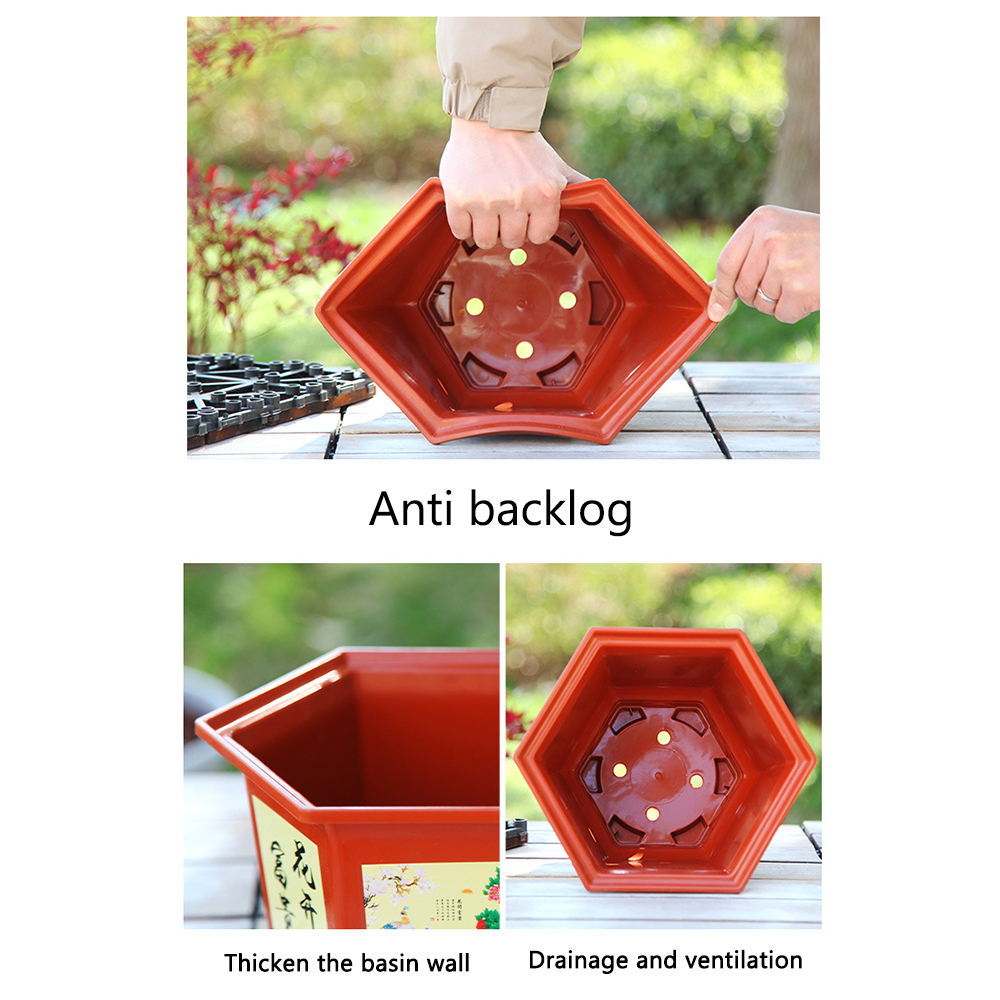 Practical Plastic Flower Pot Resin Large-diameter Potted Bonsai Garden Supplies Thickened Hydroponic Planter