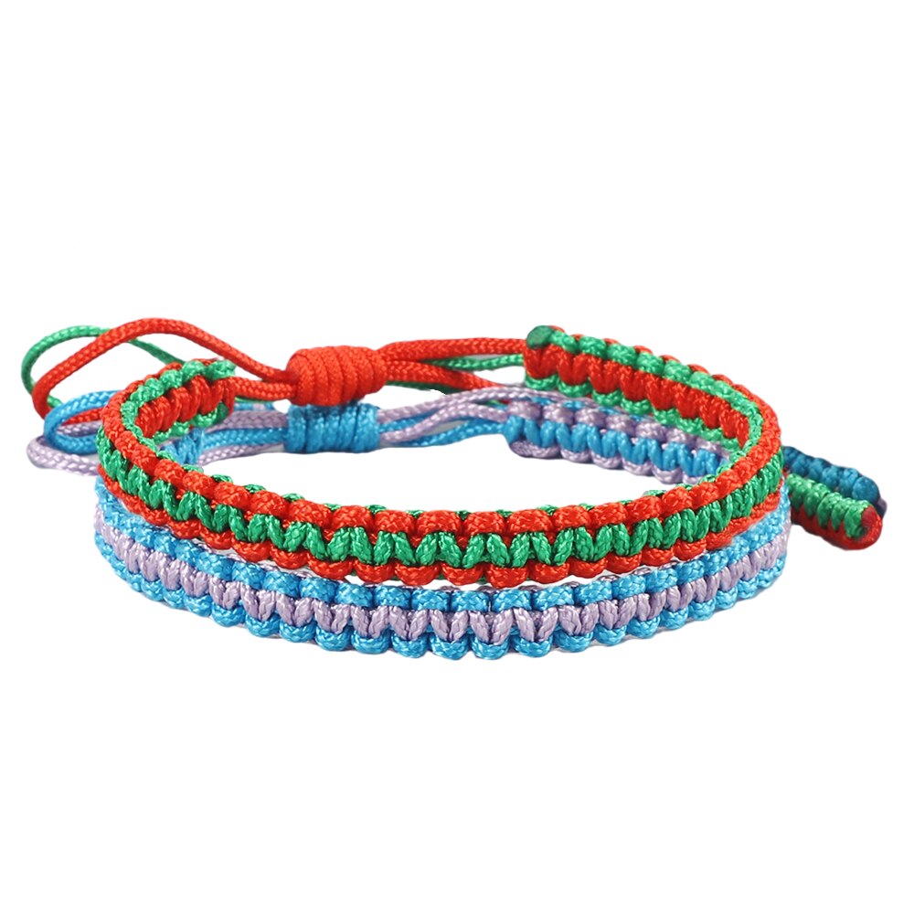 2 Stks/set Vrouwen Geweven Armband Bohemian Katoenen Touw Gevlochten Armbanden Voor Mannen Liefhebbers Beste Vriend Kinderen Geluk Sieraden: style 9