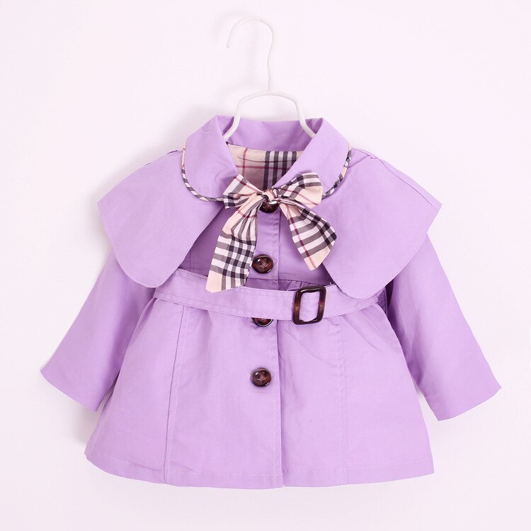 Agrume automne bébé veste Infantil fille bébé manteau bébé Trench Double poitrine coupe-vent pour fille enfants printemps veste: Purple / 9-12M