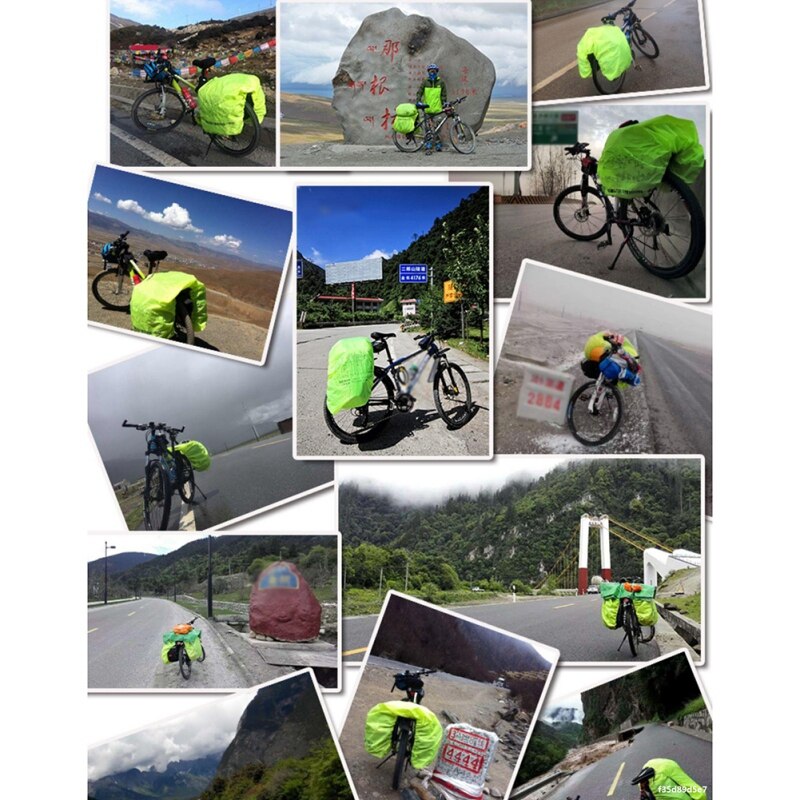 Portable Foldable Waterproof Rain Cover Bicycle Bag Road Bike Rear Seat Rain Cover Luggage Waterproof Bag Rainproof Dust Cover