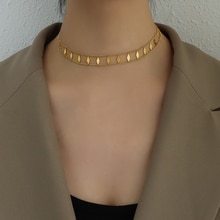 Collar de rombos de acero inoxidable 316L para mujer, gargantilla de 2 capas de 40cm, a la , collares, colgantes