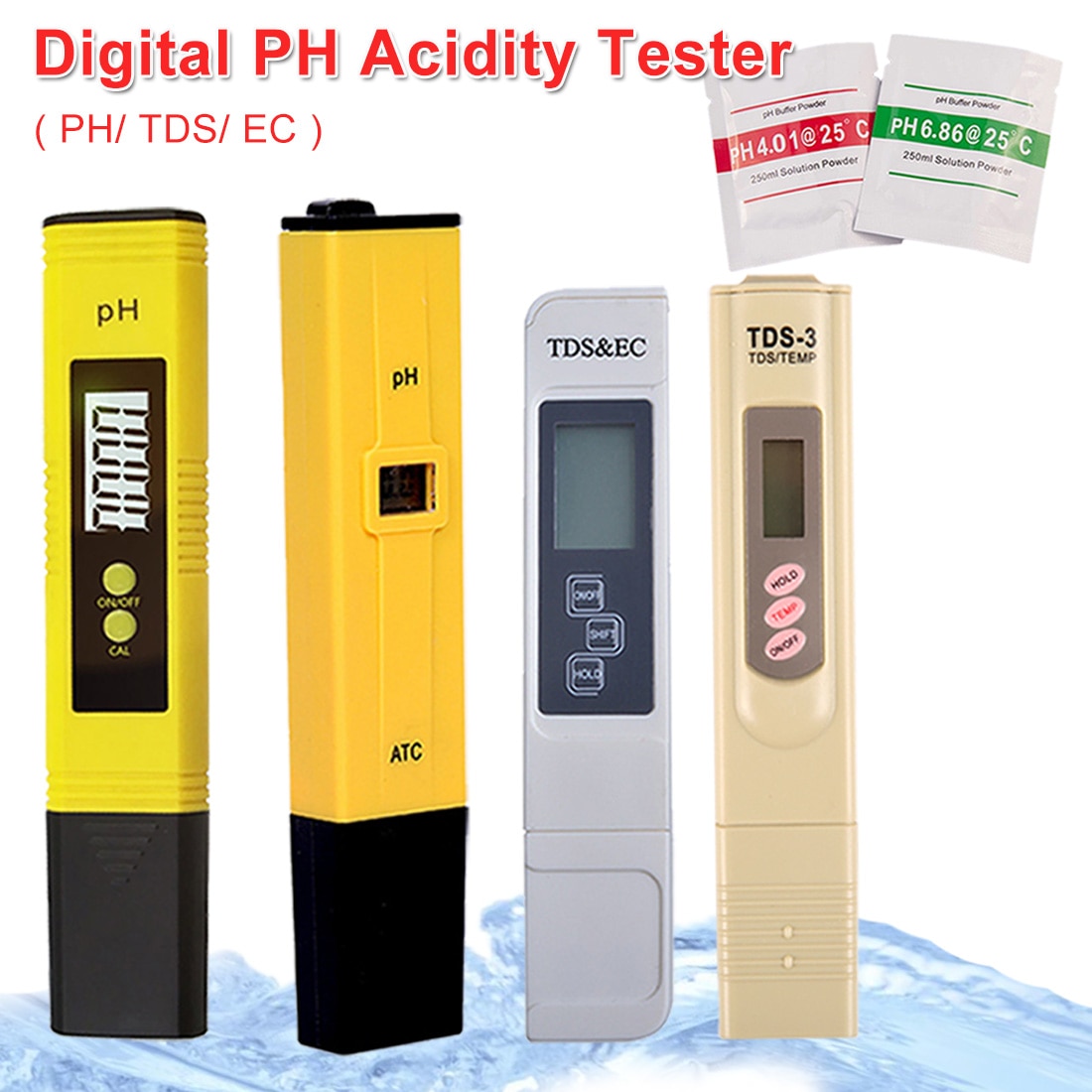 0.0-14.00ph /0-9990ppm Portable numérique PH /TDS/ EC mètre testeur stylo pour Aquarium piscine eau laboratoire PH moniteur pureté de l'eau