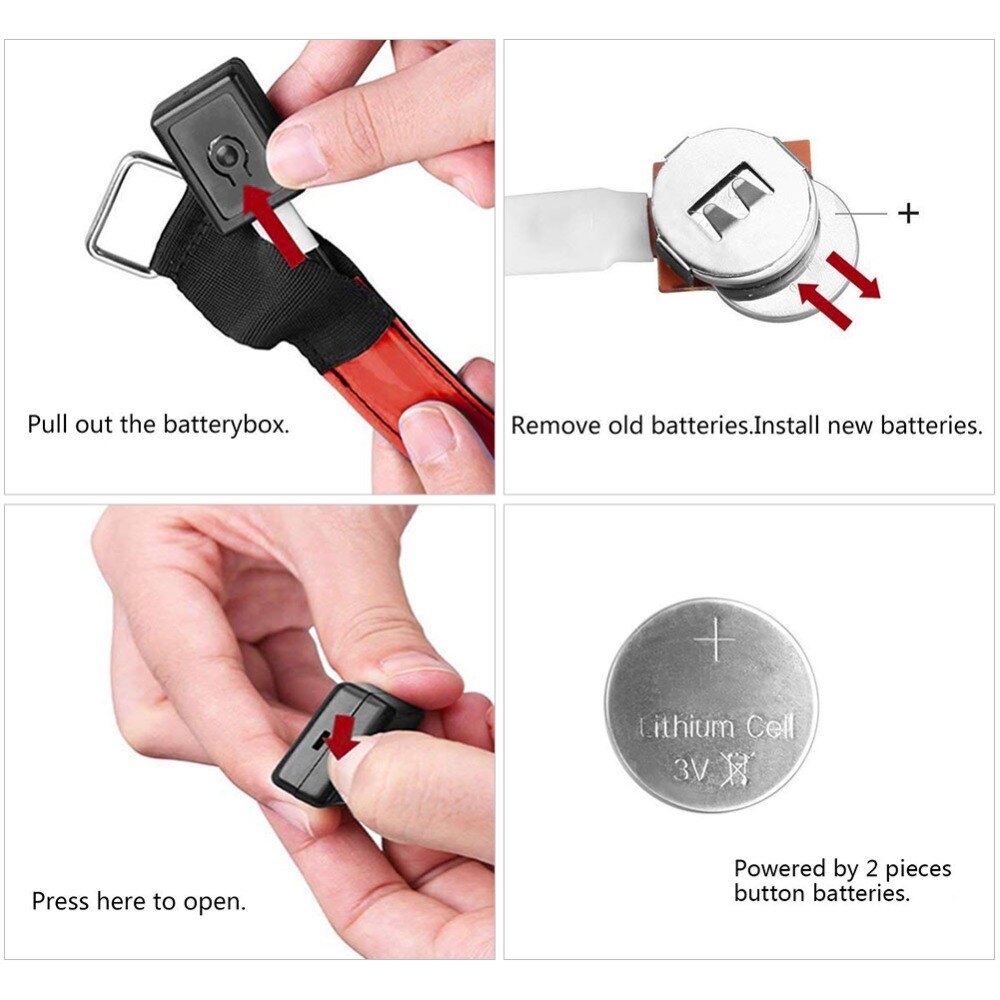 Brassard réglable à LED, bandes réfléchissantes et clignotantes pour la cheville, lumière de sécurité pour le Jogging nocturne, la marche et le vélo