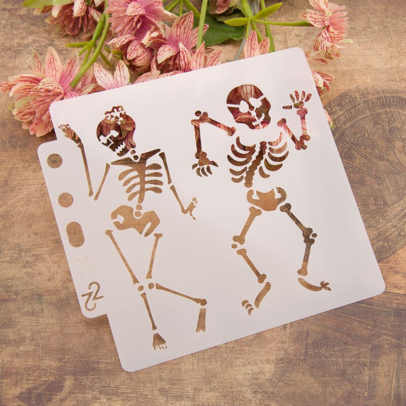 Halloween Skeleton Numbers Stencils for DIY Scrapbooking Plastic Handmade Template Photo Album Cake Tools Decor Painting Drawing: S81