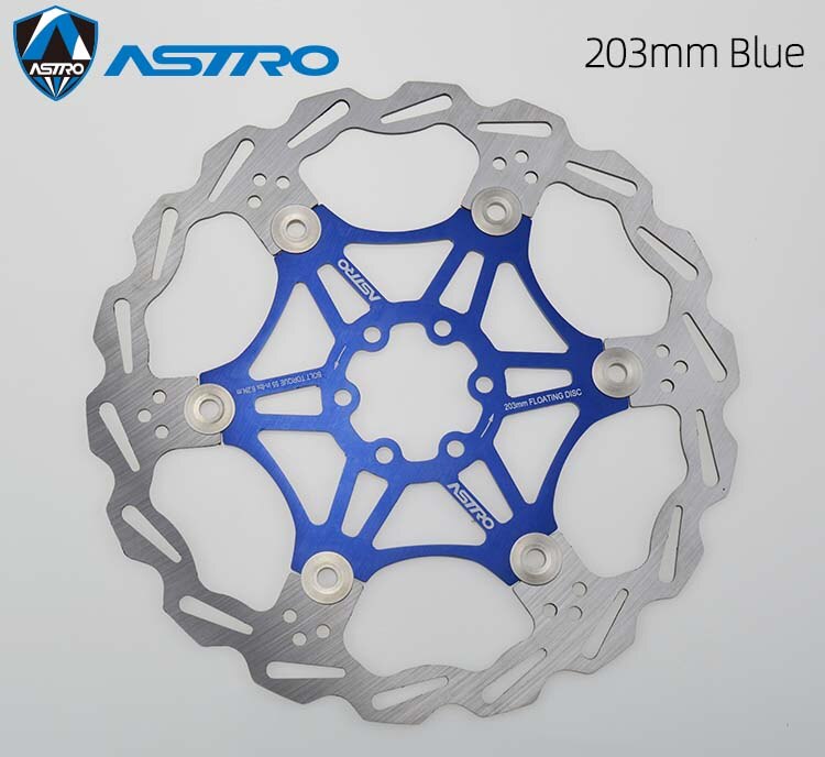 Astro mtb sykkel flytende skivebrems  al7075 cnc terrengsykkel bremserotorer 160mm/180mm/203mm hydrauliske skivebremser sykkeldeler: 203 blå 1 stk