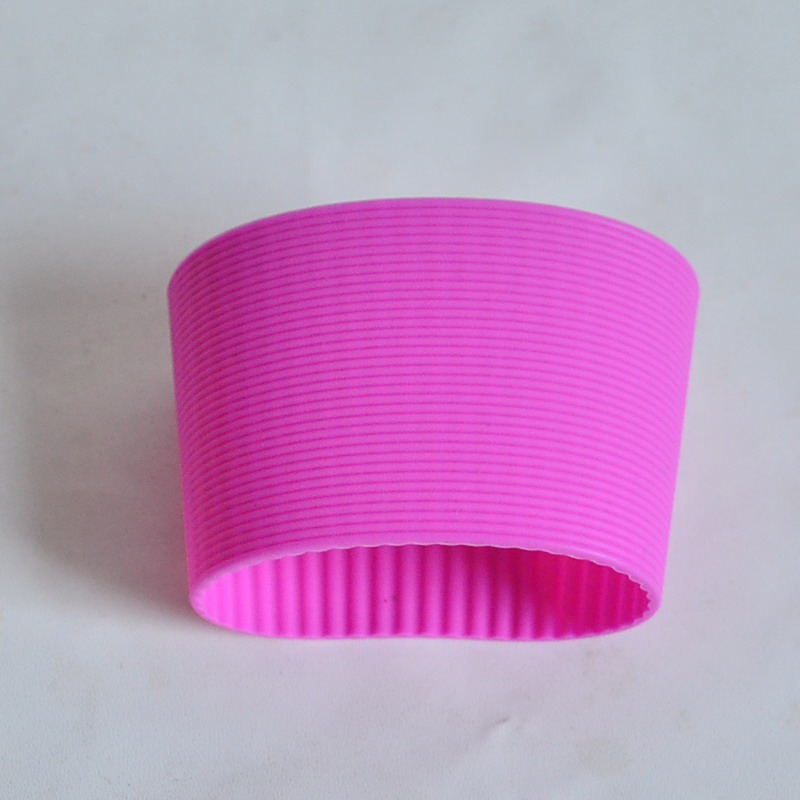 5 stks/partij 6 cm hoogte verticale rib siliconen mouwen voor mok, partij cup mouwen band, recyclebaar isolatie cup cover plumyl: Violet