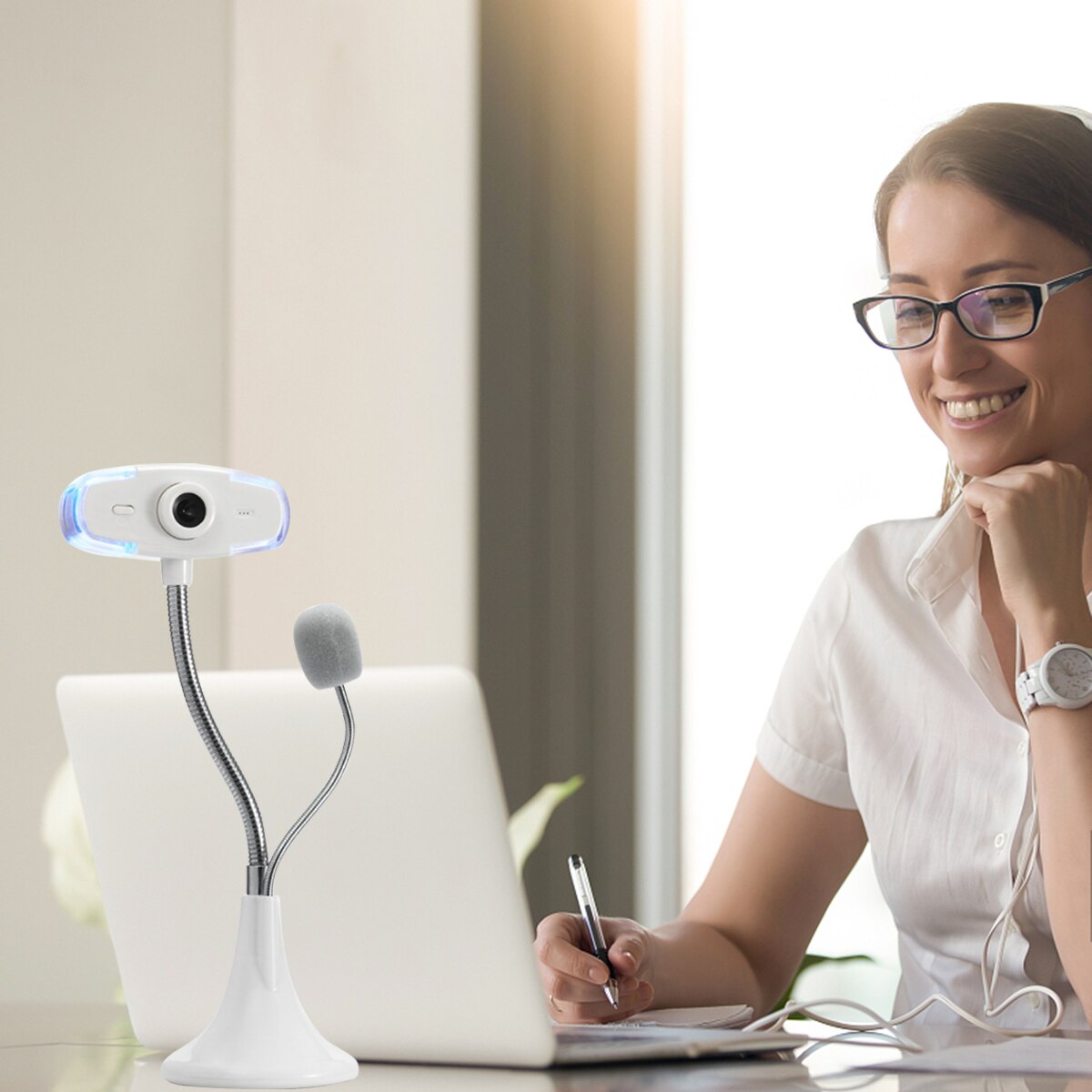 Usb Computer Webcam Met Microfoon 480P 10MP Nachtlampje Laptop Driver-Gratis Web Camera Flexibele Slang Voor Web video Conferentie