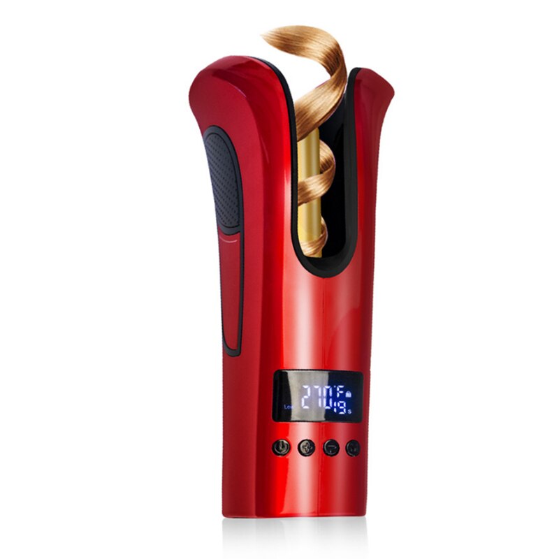Cheveux professionnels Air Spin Curl 1 pouce en céramique rotatif électrique Air Spin bigoudis fers à friser automatiques: Rouge / L'UA