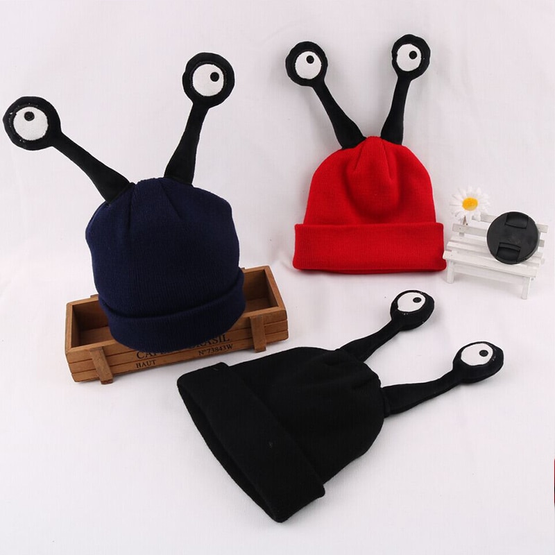 Bonnet tricoté en laine pour enfants, chapeau de bébé, mignon, insecte, escargot, dessin animé, , Crochet, hiver