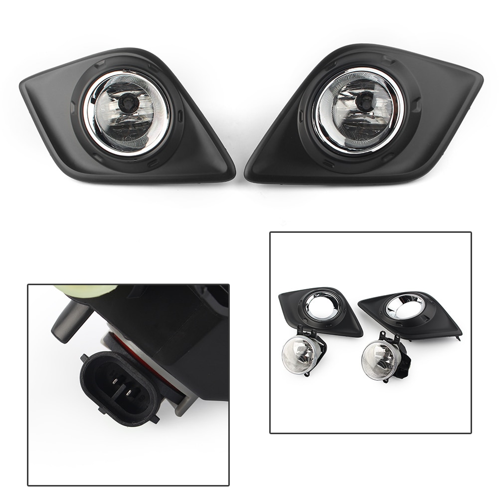 2pcs Car Front Fog Light Complete Lamps Kits w/ Frame For Toyota Hilux Revo Pickup Left/Right with Cables