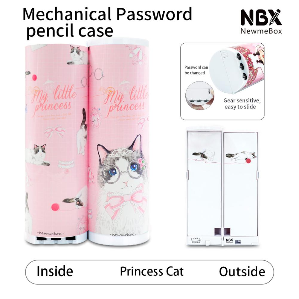 NBX cute animal pattern cylindrical stationery case made in China ins mechanical code lock pencil box Pencil cases for office: password simple  01