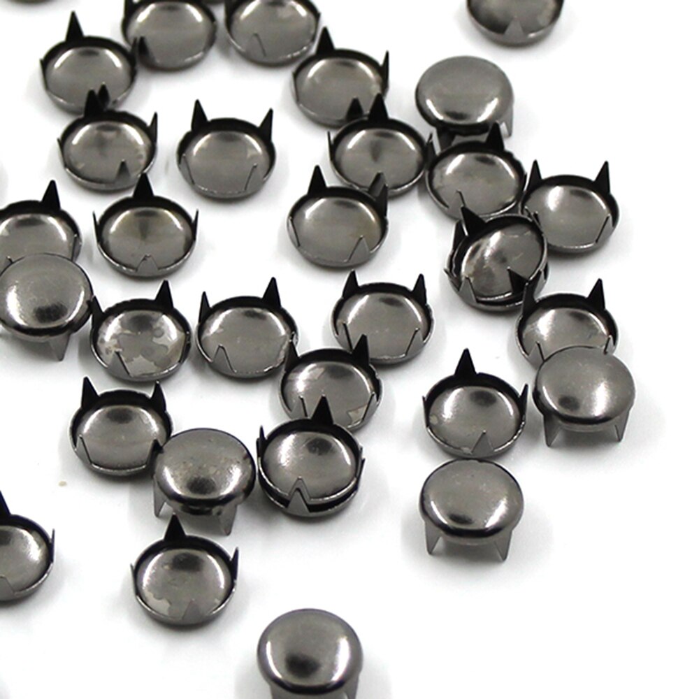 100 stk sort metal pigge nitter punk rock neglehoveder nitte runde kuppel nitter til læder nitning på armbånd, tasker, tøj