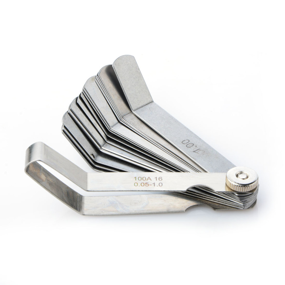 100A16 thread teeth 0.05 to 1mm Thickness Curved Stainless Steel Gap Metric Filler Feeler Gauge