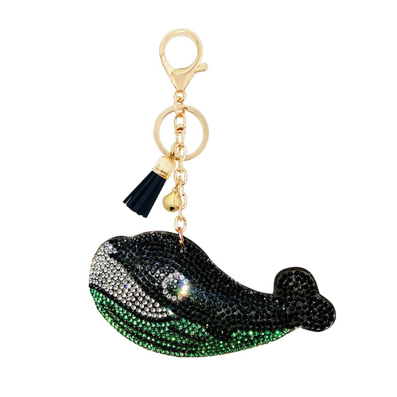 Creatieve Kinderen Kleine Suède Diamant Set Cartoon Mariene Organismen Serie Sleutelhanger Sleutelhanger Hanger Accessoires: Black and White with Pattern Whale