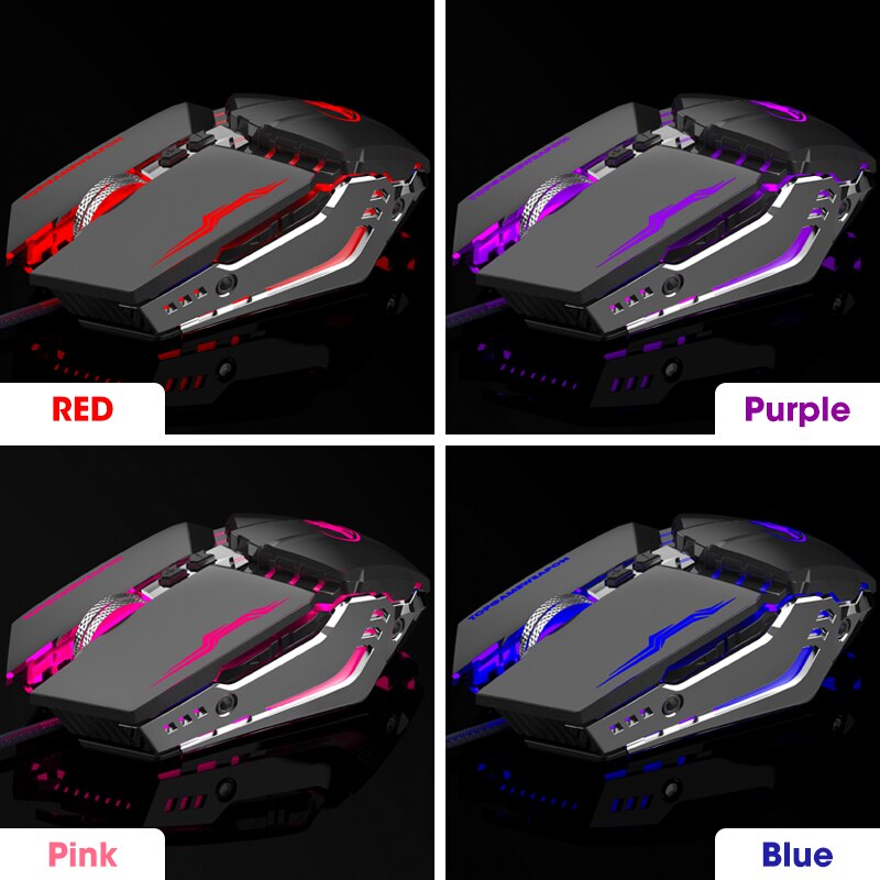 Niye Gaming Mouse Gamer 4800DPI Wired USB Ergonomic Mouse Colorful Led Mause Computer Mouse Optical PC Mice Backlight for Laptop