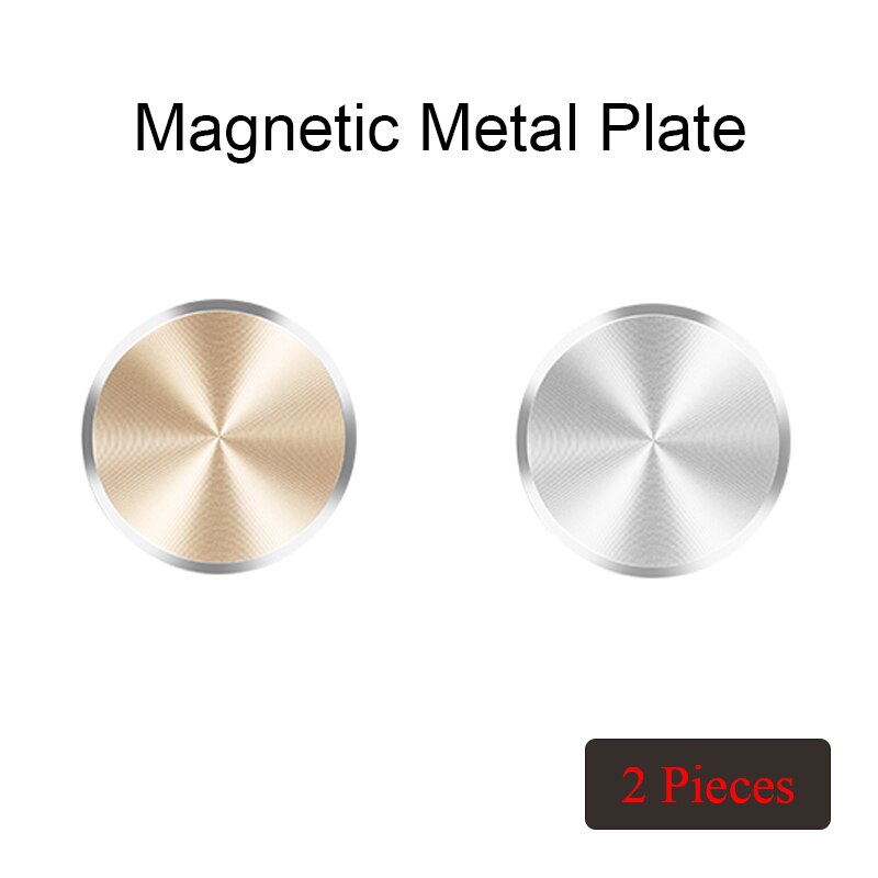 Placa de Metal adhesiva para coche, soporte magnético para teléfono móvil, 1, 2 o 3 unidades: Gold and Silver