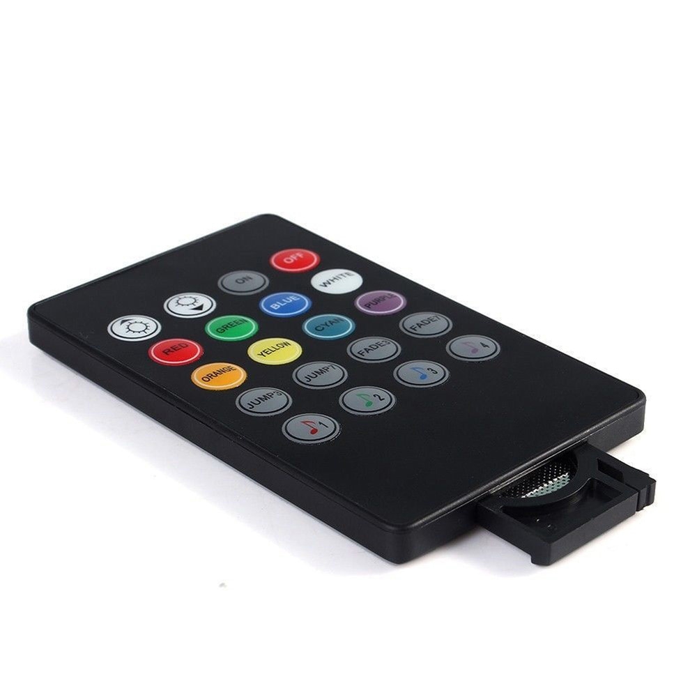 Tira de luces LED RGB 2835 con sincronización de música, 5 m, no impermeable, 12v, Sensor de sonido, Control de 20 teclas, cinta de retroiluminación