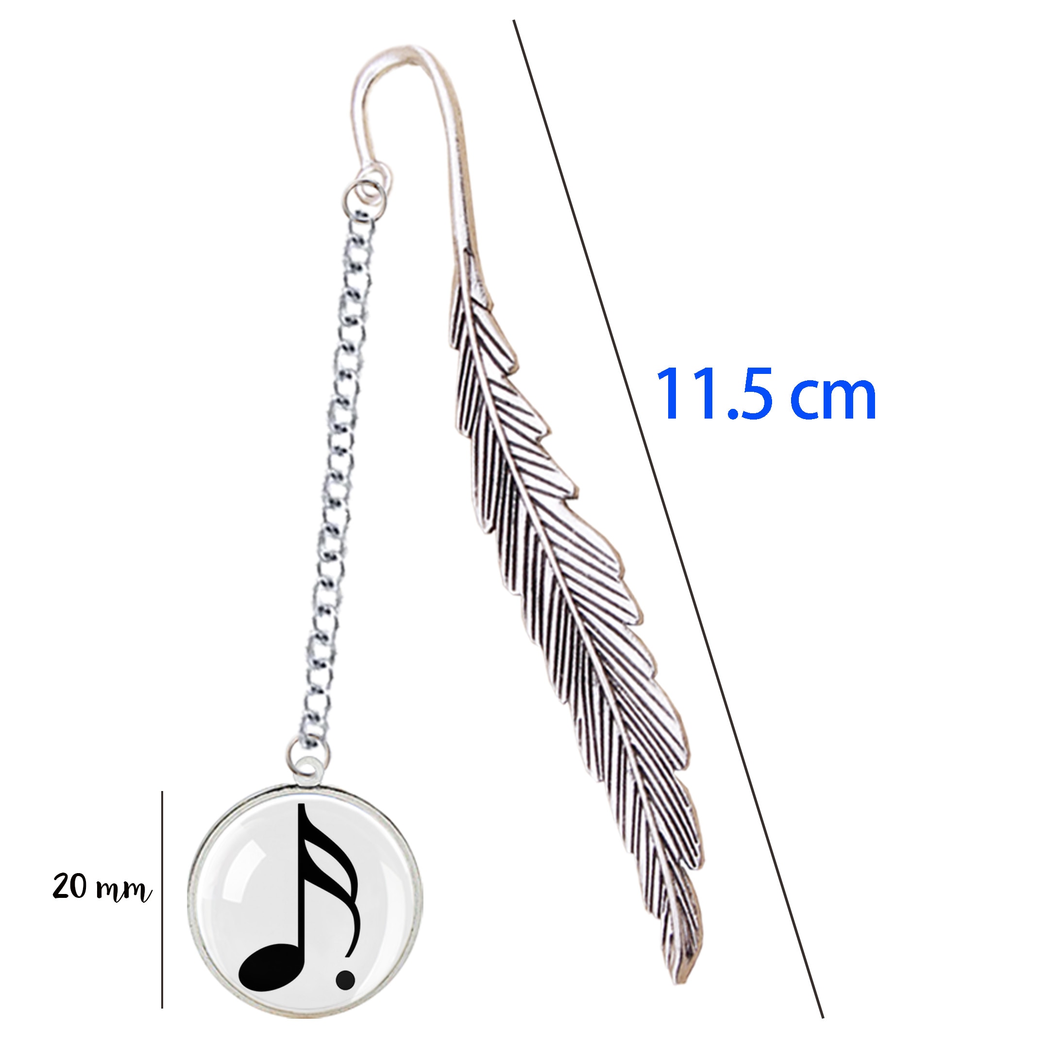 Muziekteken bladwijzer natuurnoten fortississimo plat symbool gestippelde halve noot hanger voor het lezen piano muziekboek notitieboekje