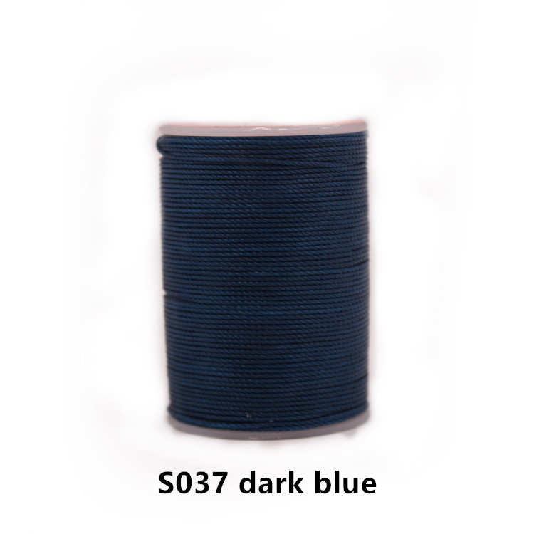 Destockage bricolage diamètre 0.55mm cuir cire ronde fil à coudre cousu main polyester rond ciré couleur fil 40 couleurs: S037 navy blue