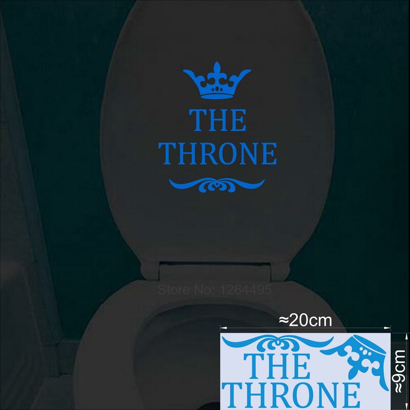Tronen sjovt interessant toiletvægklistermærker lyser i det mørke tilbehør til dekoration af badeværelset hjemindretning lysende klistermærke: Lm