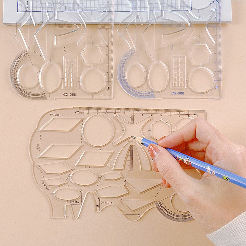 Angle Geometric Drawing Template Circle Maker Drawing Ruler Multifunctional Circular Drawing Measuring Scale