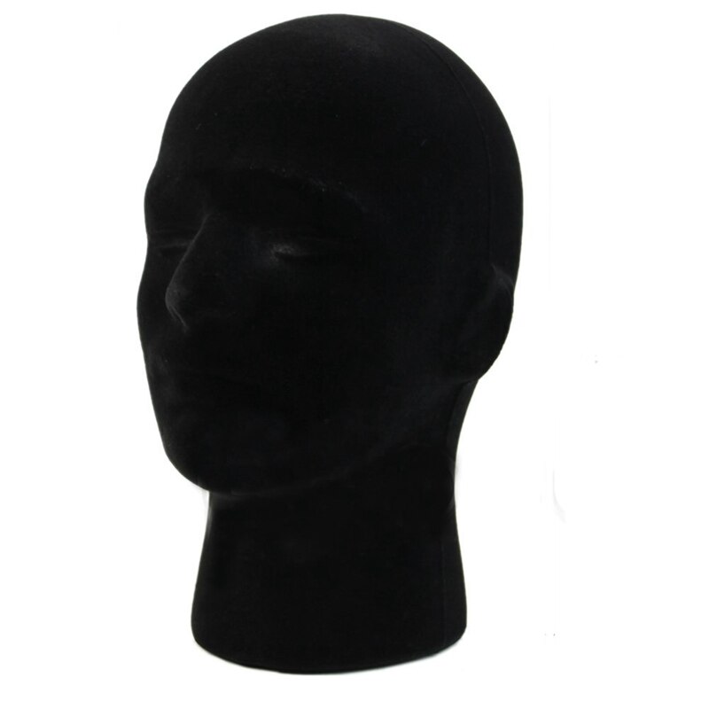 Mannelijke piepschuim mannequin mannequin hoofd model pruik bril pet display standaard zwart
