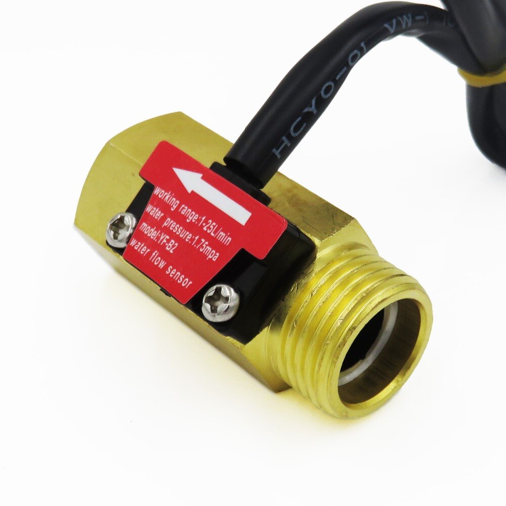 YF-B2 G1/2" DN15 Pure Brass water flow sensor hall flow rate counter indicator 1-25L/min