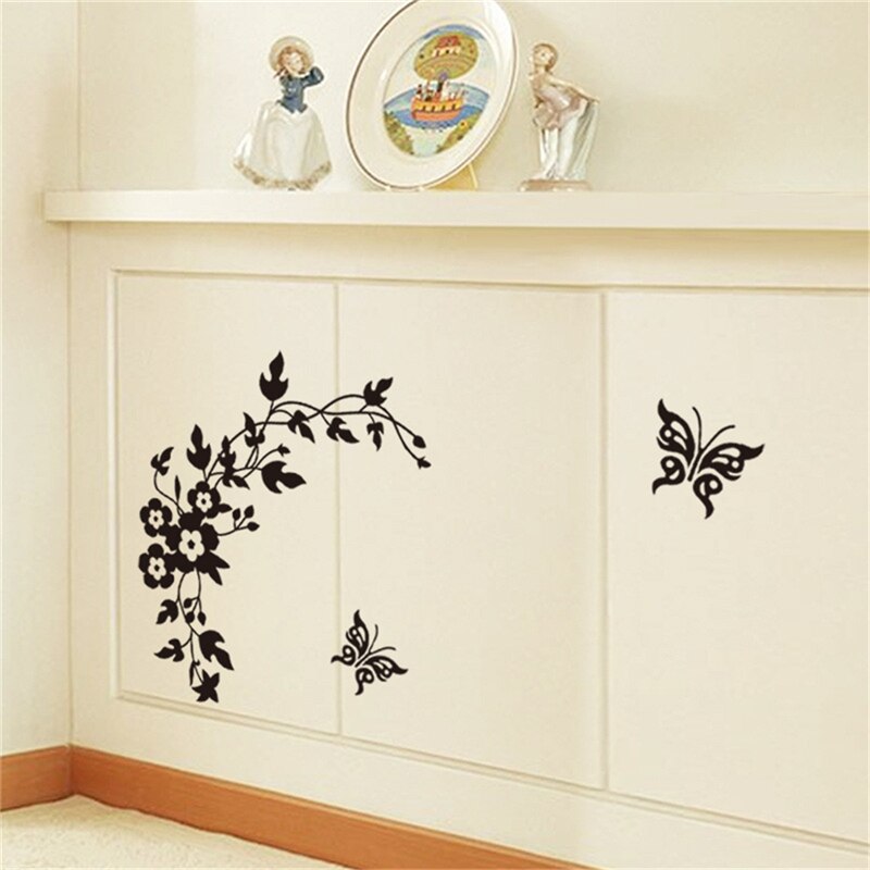 1pc 3D Butterfly Flower Wall Stickers For Kids Room Bedroom Living Room Fridge Stickers Wall Stickers Toilet Sticker Home Decor