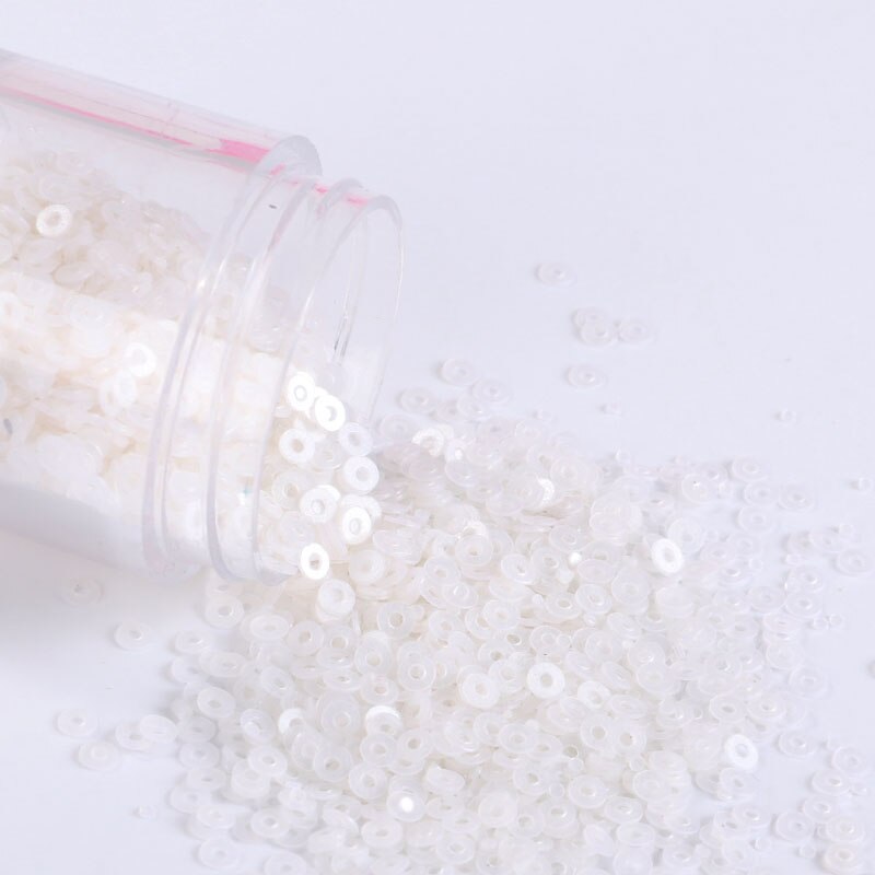 4000 stuks/partij 2mm matten pailletten platte ronde losse pailletten pailletten naaien bruiloft knutselen, nagelverzorging, nachtclubjurk accessoire: Mat wit