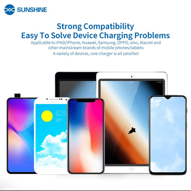 SONNENSCHEIN SS 304Q 6 Hafen LCD USB Ladegerät 2,4 EINE Schnelle Ladung Unterstützung Intelligenz QC 3,0 Kompatibilität IPAD iPhone HUAWEI XIAOMI