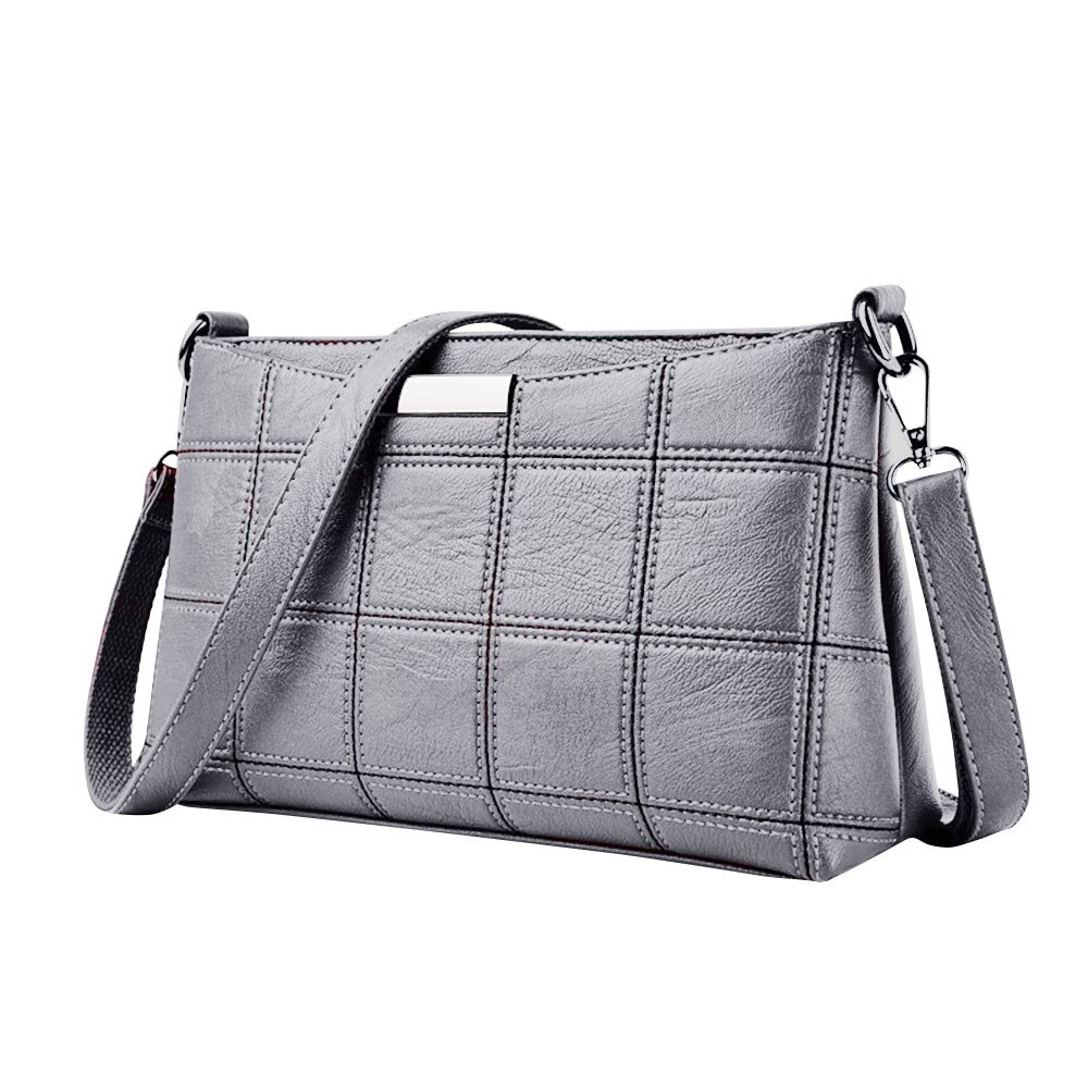 Tas Vrouwen Casual Solid Flap Lederen Wilde Schoudertas Messenger Bag Vintage Krokodil Patroon Handtassen #25: Gray